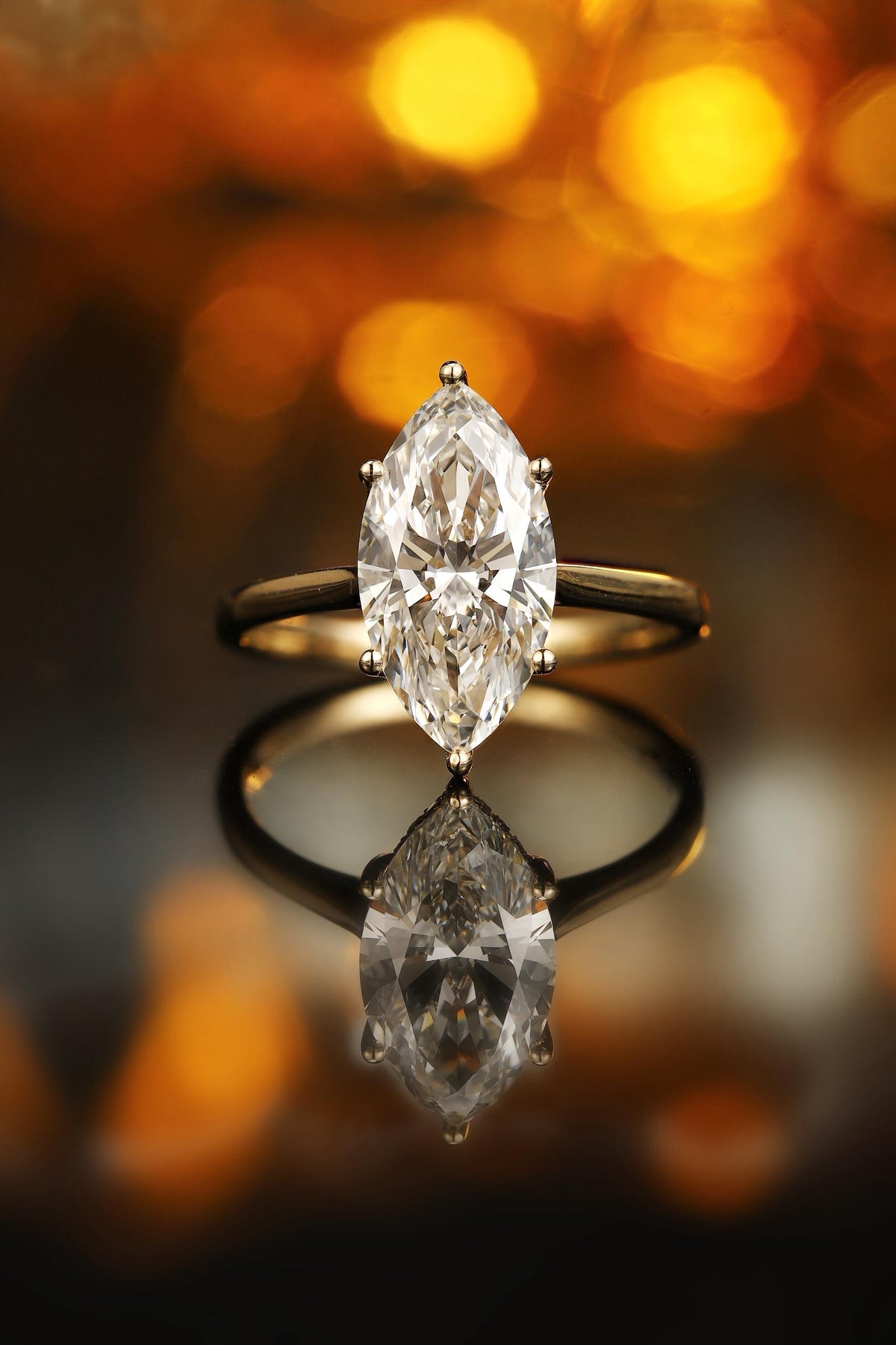 Marquise diamond engagement ring by RIAZ