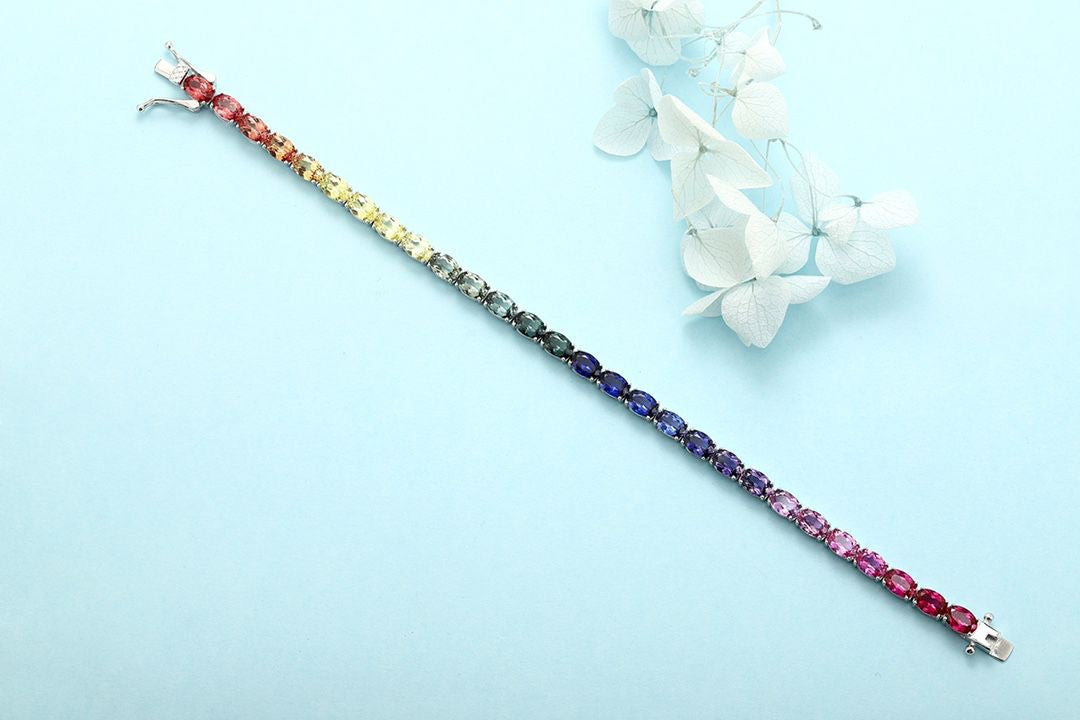 Graduated sapphire bracelet by RIAZ