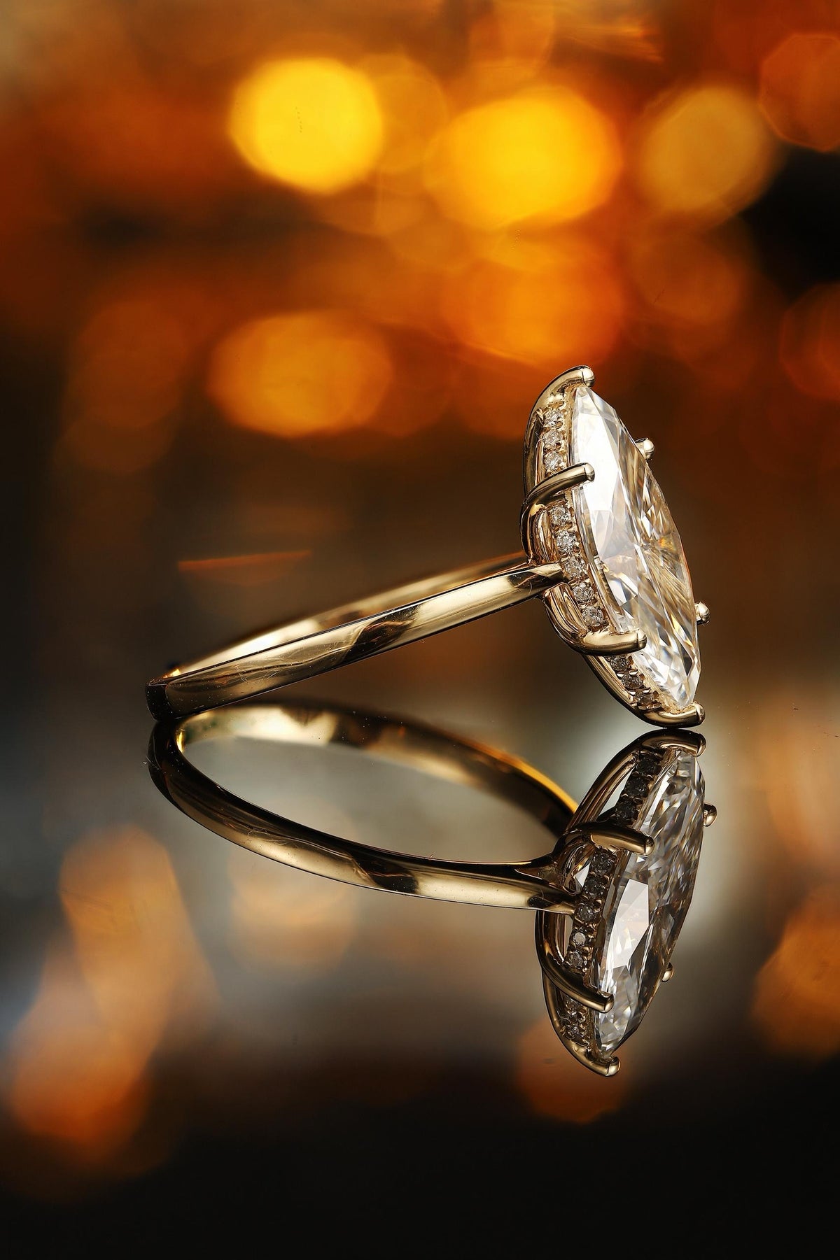 Marquise diamond engagement ring by RIAZ