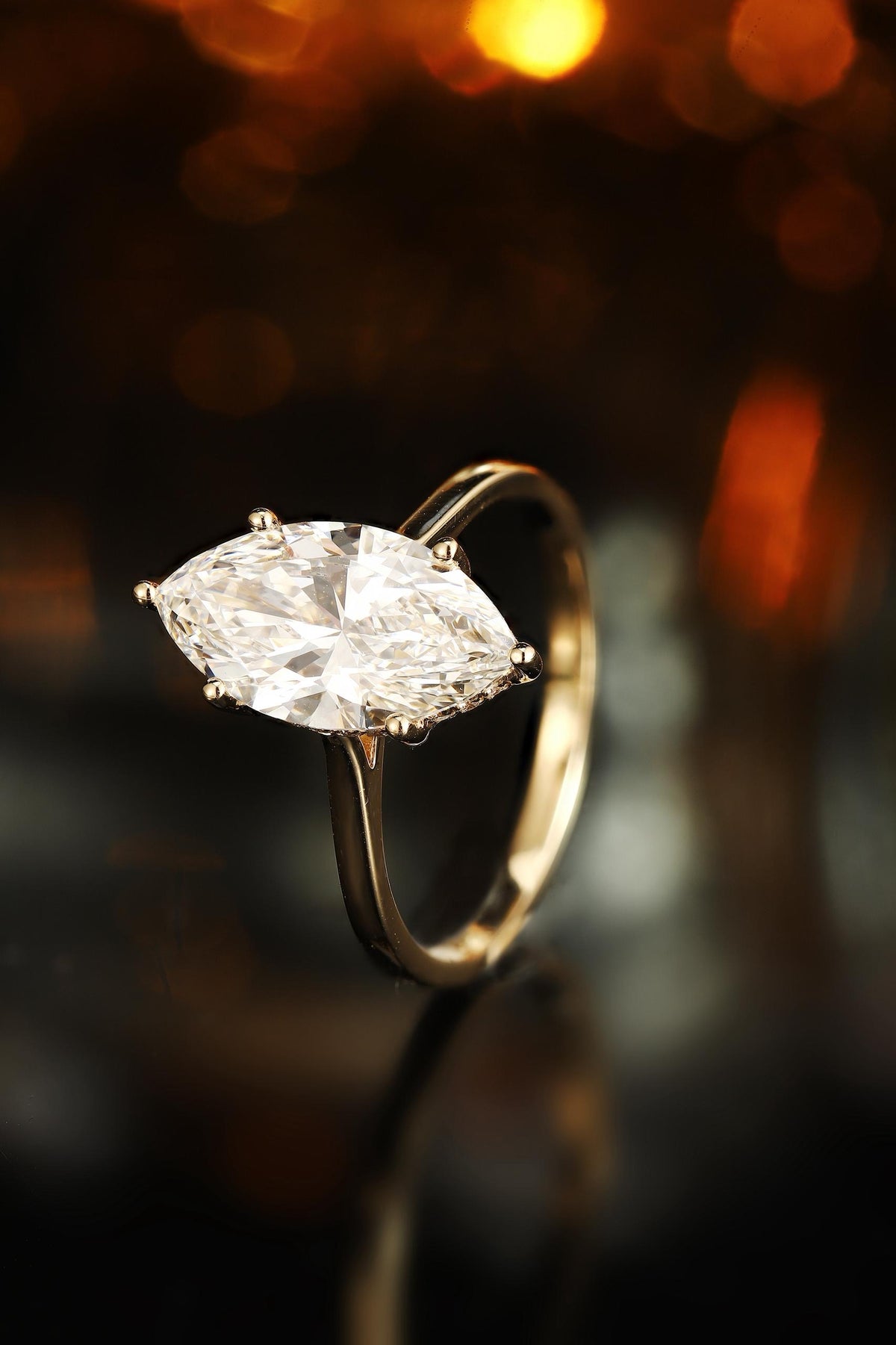 Marquise diamond engagement ring by RIAZ
