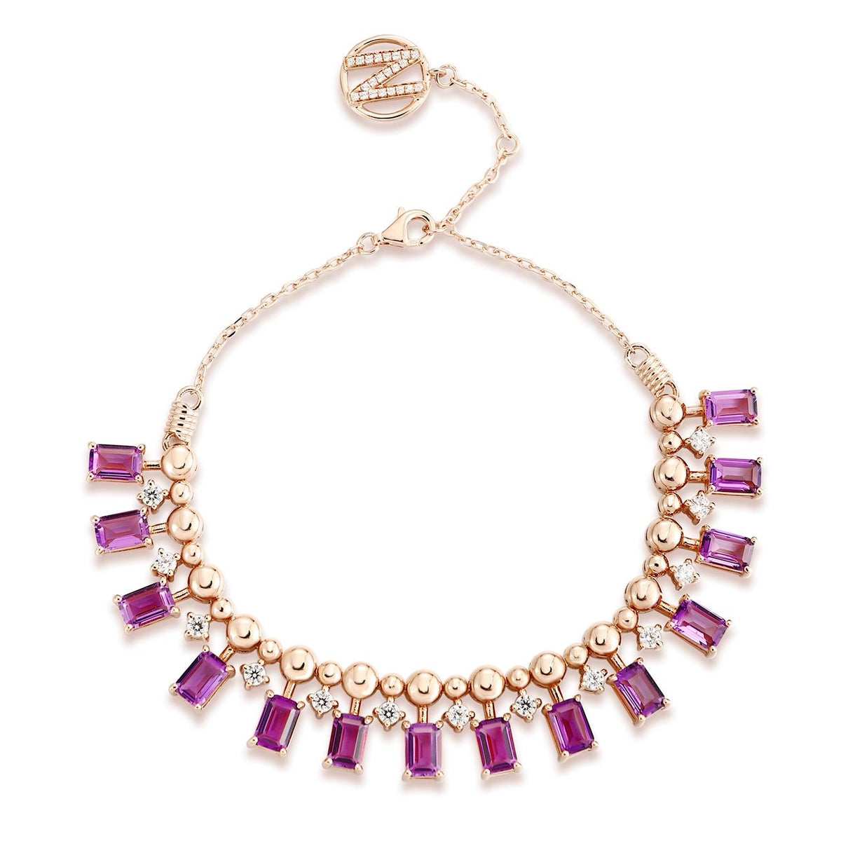 Ruby and diamond necklace by RIAZ